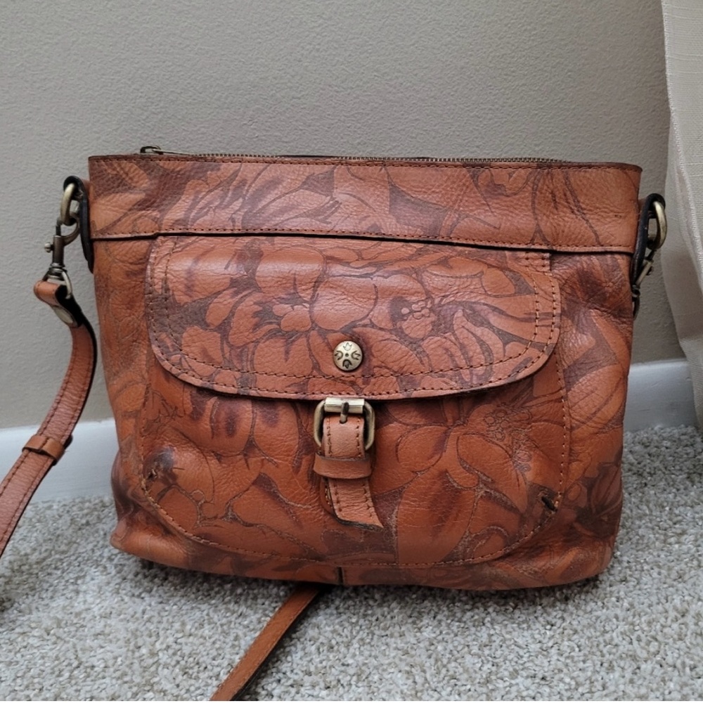 Patricia Nash Tooled Leather Bag Tuscania Scrolled Floral Leaf